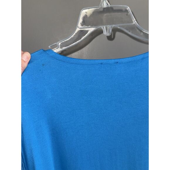 Talbots Pleated Puff Sleeve Knit Top Crew Neck Blue Soft Classic Balloon Size XL - Picture 8 of 15